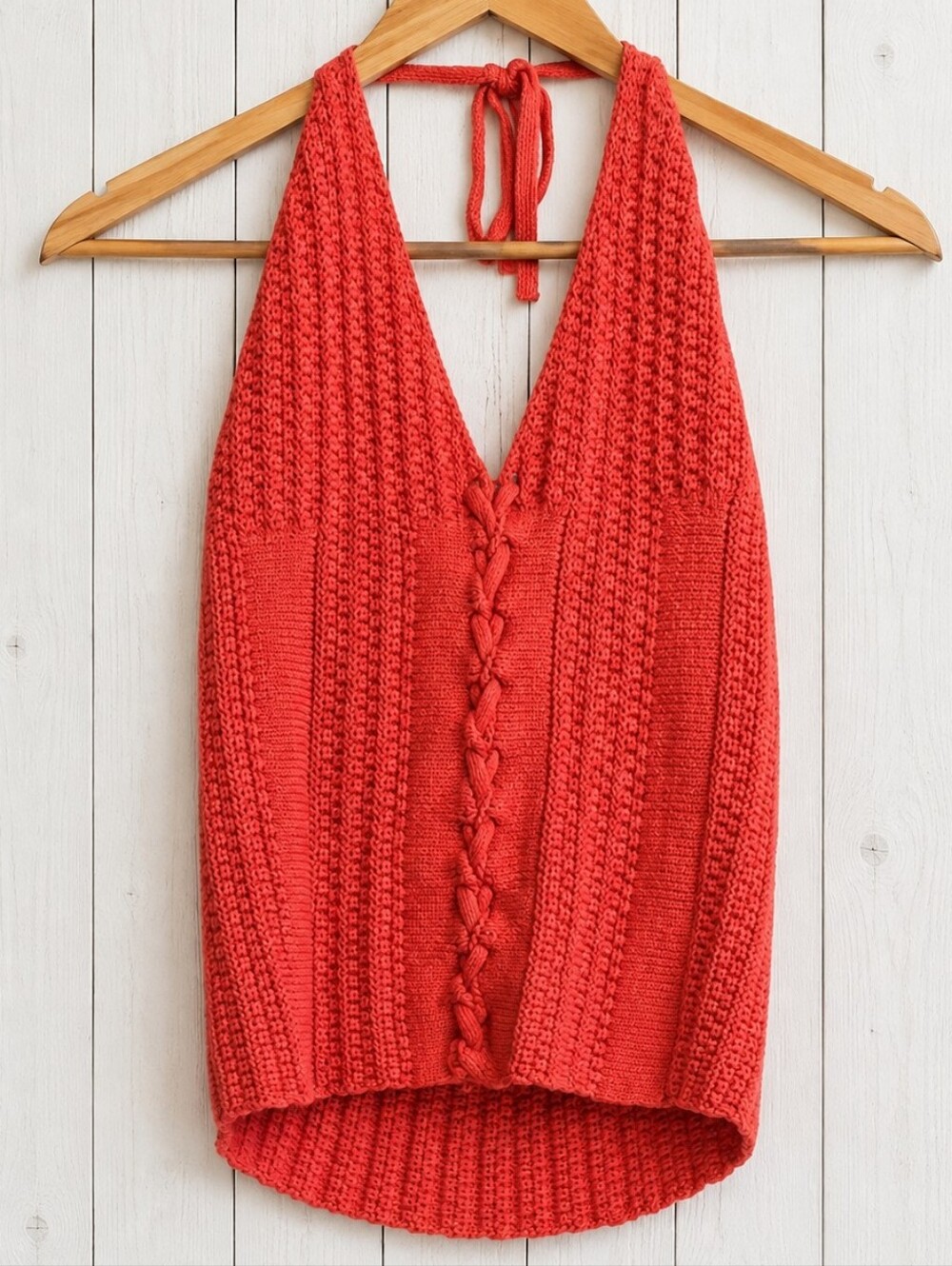 Forever 21 Coral Knit Halter Top Size L